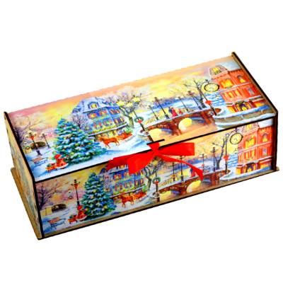 Сладкий новогодний подарок в премиальной упаковке весом 1000 грамм 