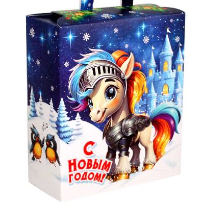 Детский подарок на Новый Год в картонной упаковке весом 700 грамм 