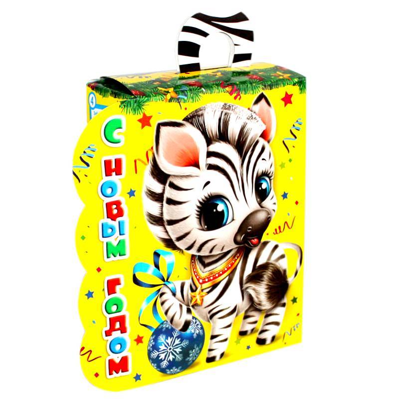 Сладкий новогодний подарок в картонной упаковке весом 430 грамм